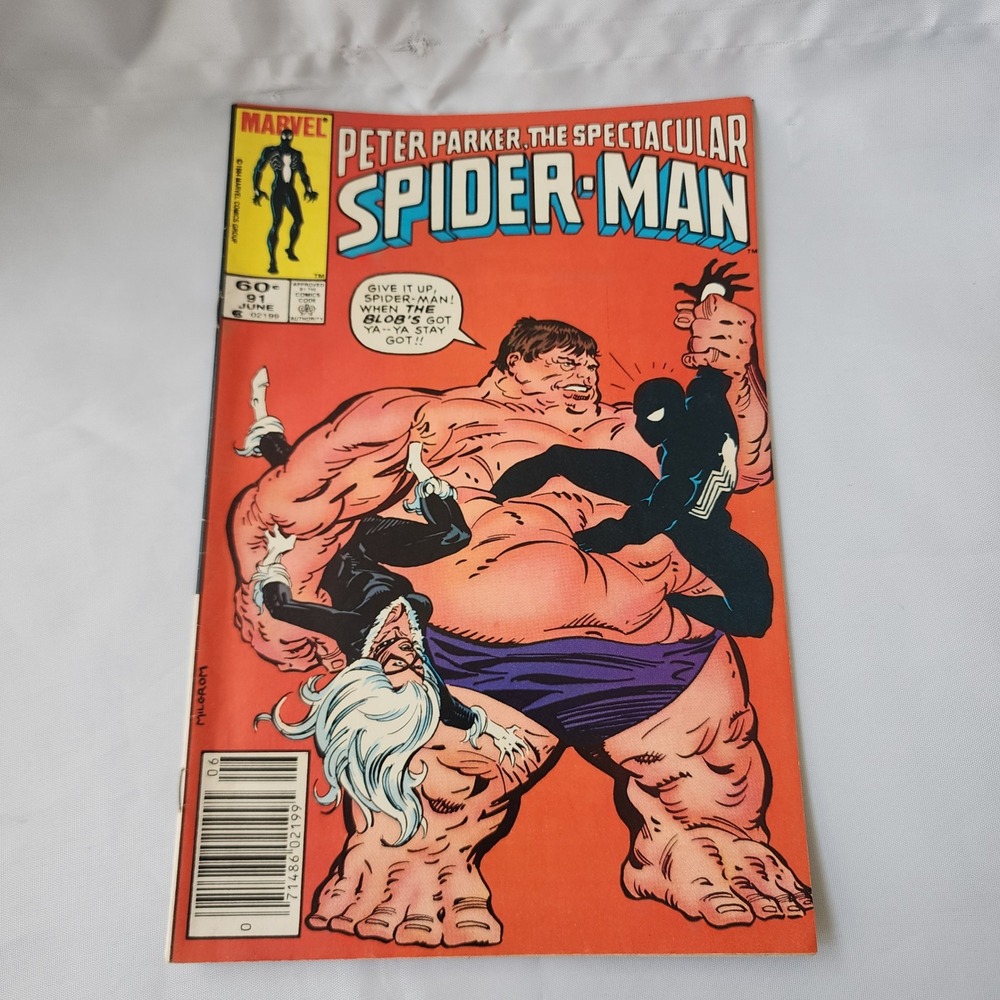 Spectacular Spider-Man #91 June 1984 Marvel Comic Book Blob Black News Stand FN